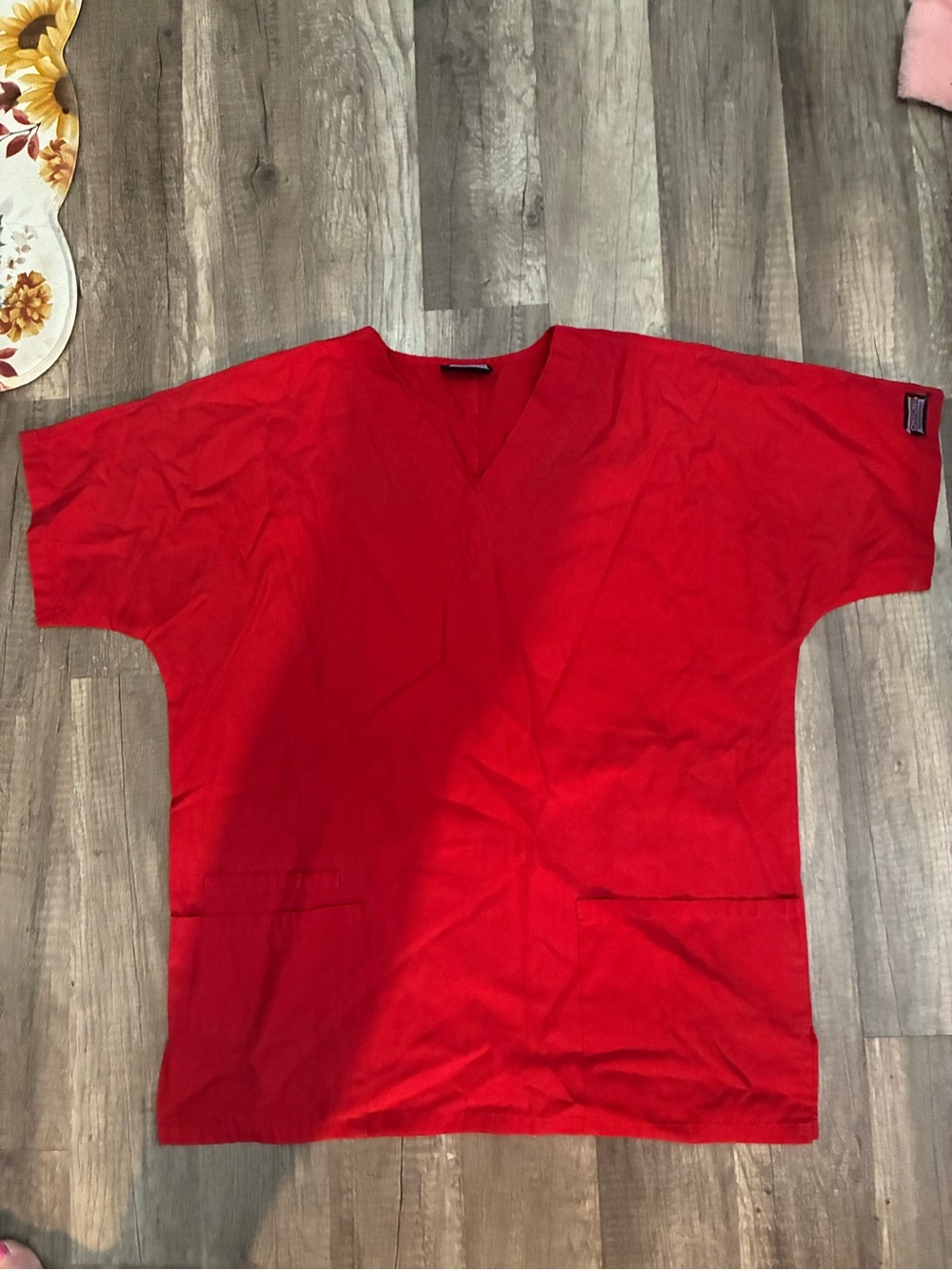 Cherokee Red V-Neck Scrub Top